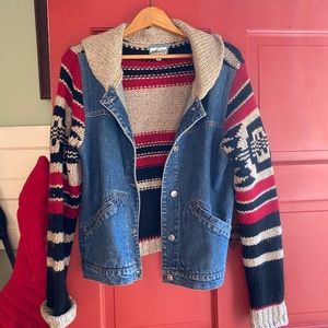 Vintage Pendleton sweater and denim jacket, s-m